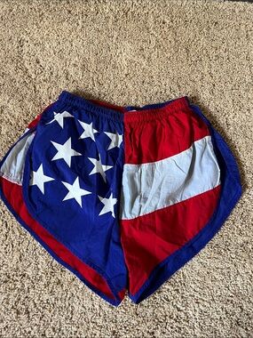 Patriotic Stars & Stripes Women's Split Shorts - Red, White & Blue